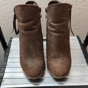 Women’s Brown Faux Suede Ankle Booties